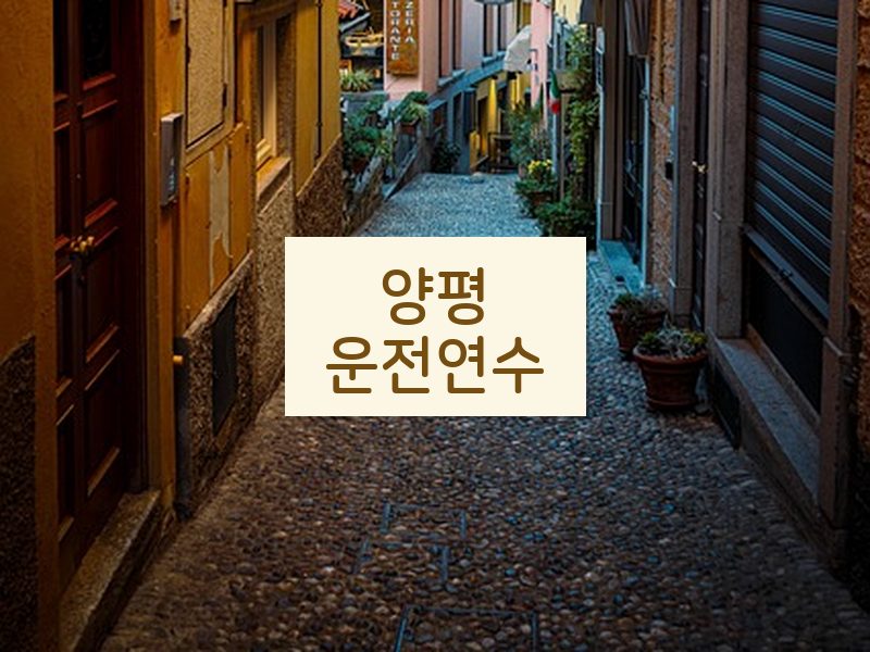 양평운전연수 후기