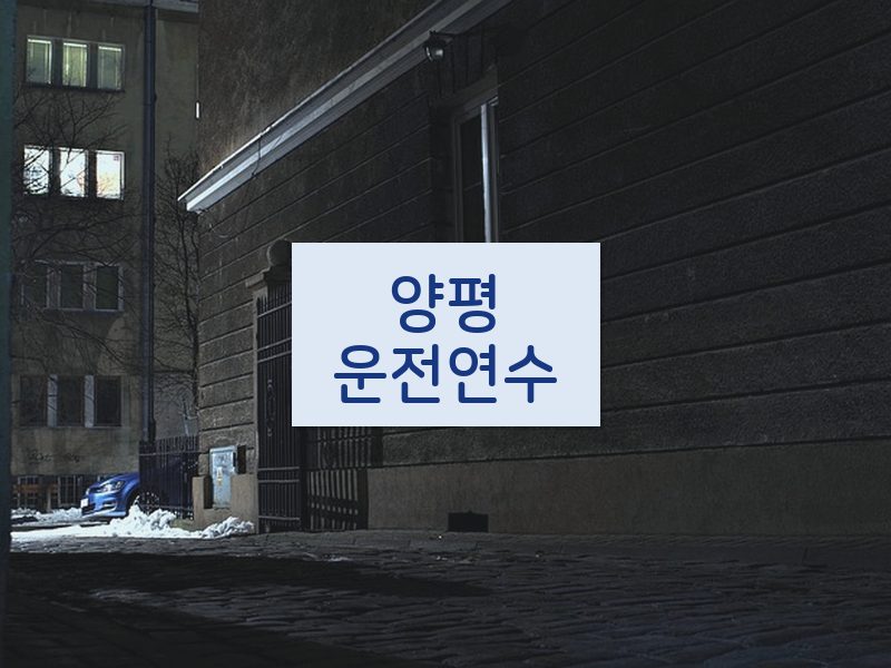 양평운전연수 후기