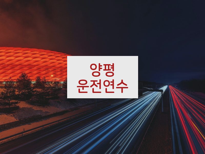 양평운전연수 후기