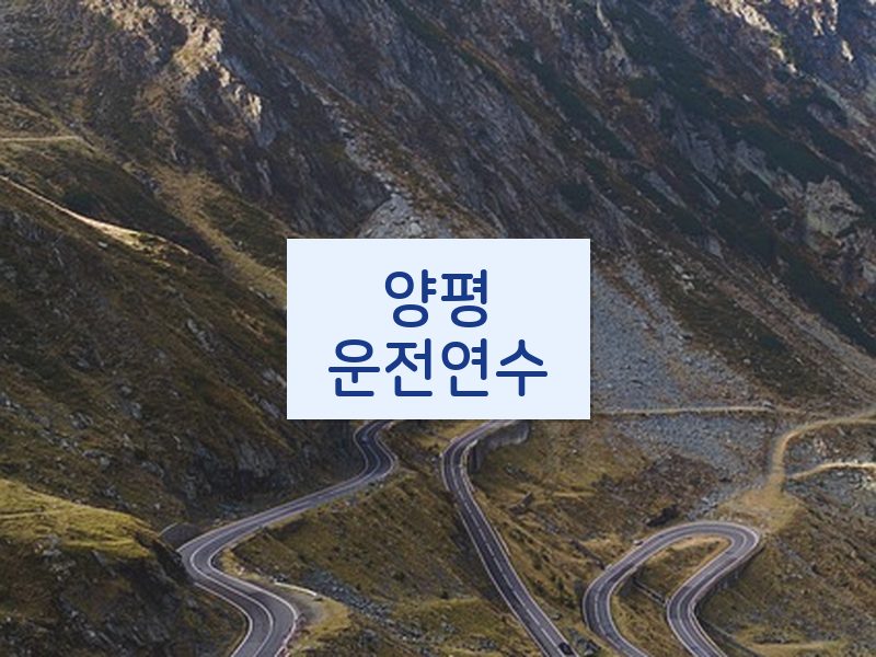 양평운전연수 후기