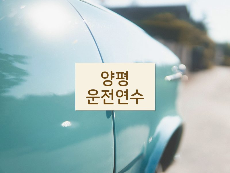 양평운전연수 후기
