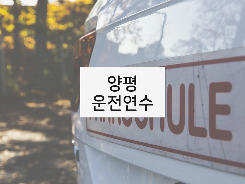 양평운전연수 후기