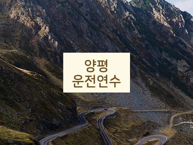 양평운전연수 후기