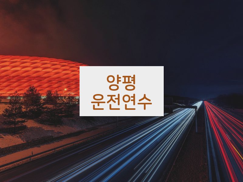 양평운전연수 후기