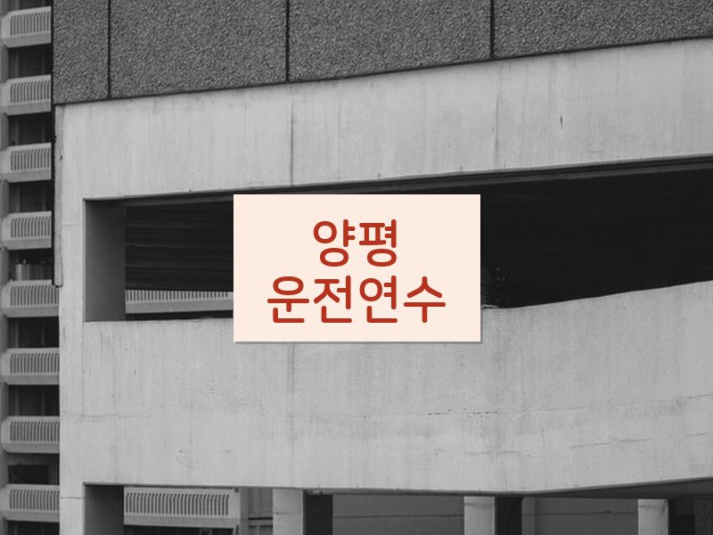 양평운전연수 후기